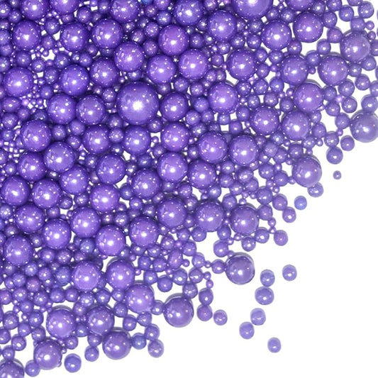 Purple Sprinkles for Cake Decorating Edible Sugar Pearls Candy Sprinkles Mix Size Cupcake Cake Topper Cookie Decorations Wedding Halloween Christmas Supplies