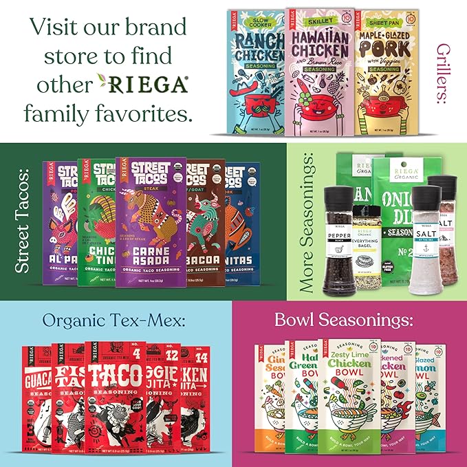 Riega Organic Taco Seasoning, Perfect Tex Mex Spice Mix for Taco Tuesday and Chili (Taco, 0.9 Ounce (Pack of 1))