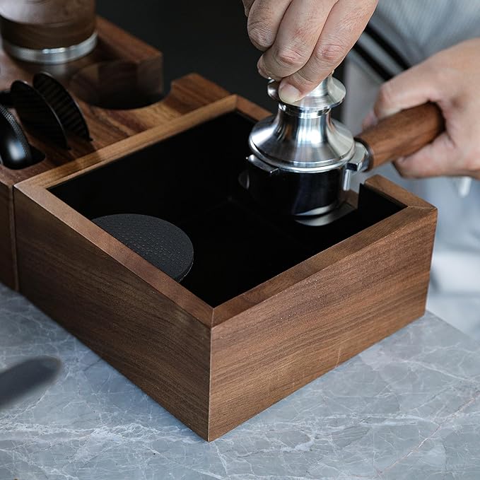58mm Espresso Tool Kit for E61 Machines ??Naked Portafilter, Spring Tamper, Distributor, Tamping Station & Knock Box | Fits Rocket, ECM, Profitec, Lelit, Quick Mill