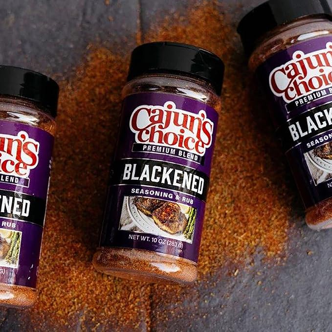 Blackened Seasoning 10 oz Shaker – Ideal for Grilling or Cooking Fish, Chicken, Pork, Steak, Vegetables, Burgers, Salmon, Soups & More – Adds Authentic Louisiana Flavor - By Cajun's Choice
