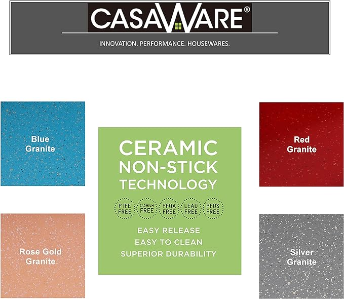 casaWare Grande Lasagna/Roaster Pan 18 x 12 x 3-Inch - Extra Large, Ceramic Coated NonStick (Blue Granite)
