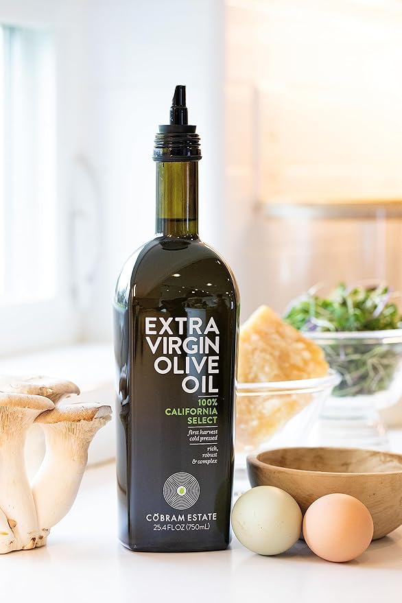 Cobram Estate California Select Extra Virgin Olive Oil - First Cold Pressed, Non-GMO, Keto Friendly, High in Antioxidants, Fruity & Balanced - Cold Pressed Olive Oil Bottle EVOO - 750ml (Pack of 1)