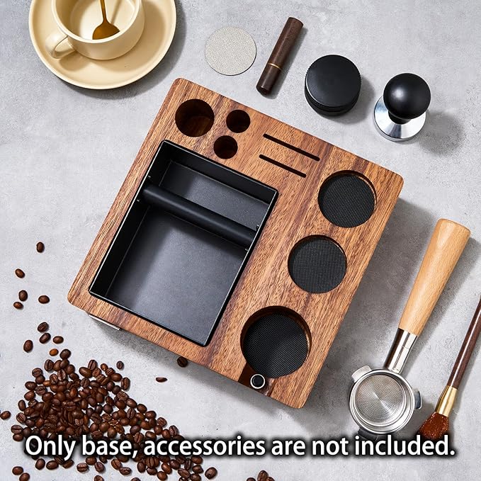 Espresso Knock Box, Espresso Tamping Station, Espresso Coffee Organizer Box Fit for Storage 58MM Espresso Tamper,Coffee Station Organizer for Countertop