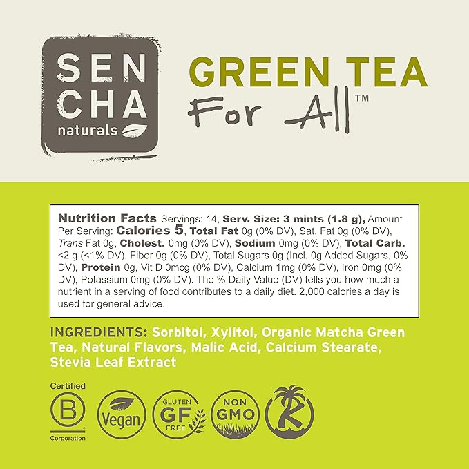 SEN CHA Naturals Green Tea Mints (Pink Dragonfruit, 1.2oz (Pack of 6))