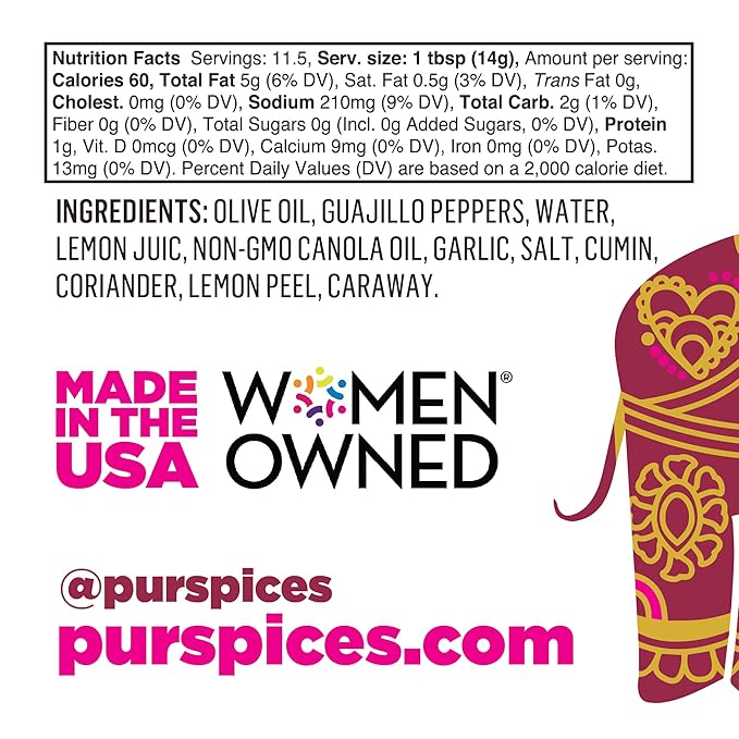 PUR Spices Medium Harissa Paste I Hot Sauce for Cooking and Dipping I Spicy Chili Pepper and Garlic Paste | Middle Eastern Inspired | Plant Based, Gluten Free, No Sugar Added, Preservative and Additive Free I 6oz Jar