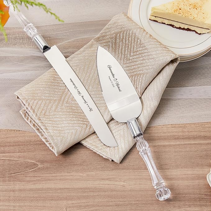 AW BRIDAL Personalized Cake Cutting Set for Wedding, Stainless Steel Wedding Cake Knife Set Wedding Anniversary Engagement Gifts for Couples//DK001CPP67//