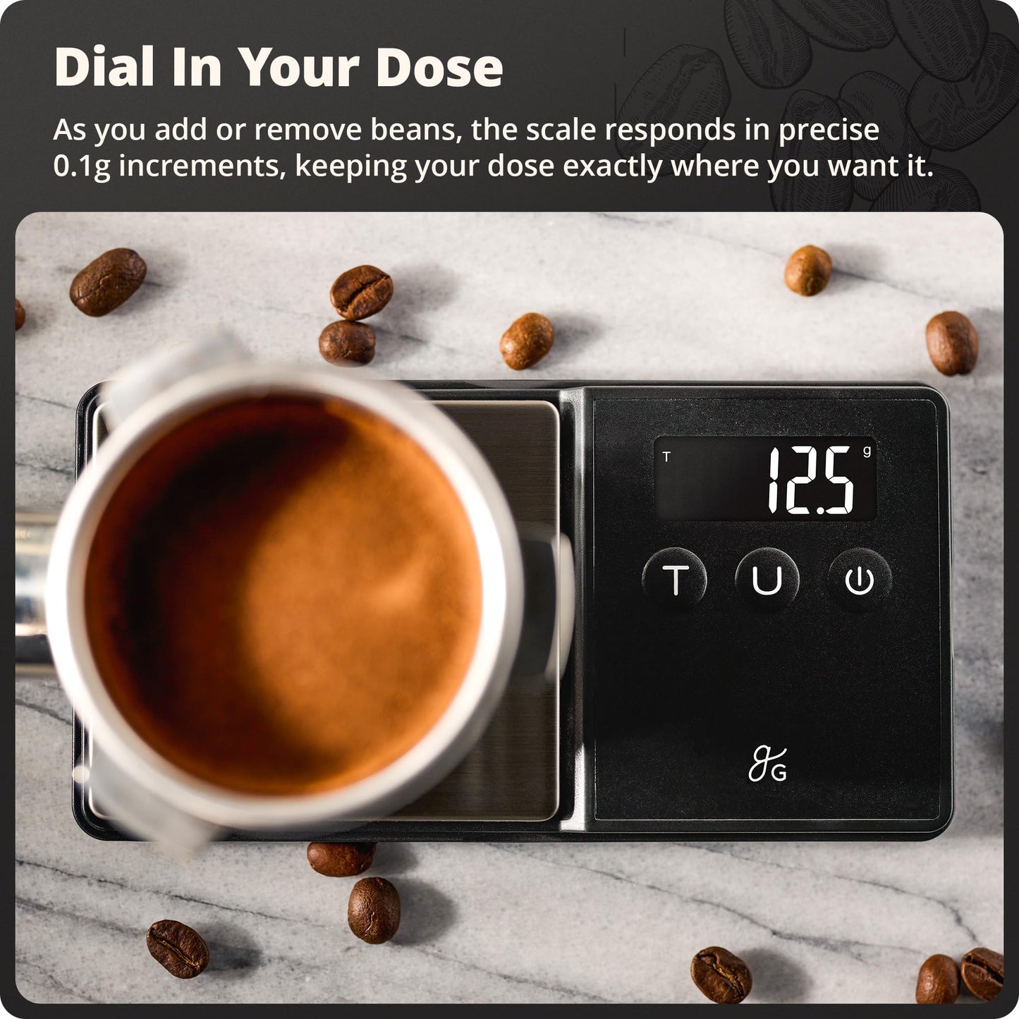 Greater Goods Digital Espresso Scale with 0.1g Precision, 750g Capacity
