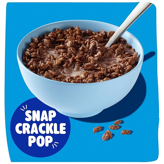 Kellogg's Cocoa Krispies Cold Breakfast Cereal Cups, Kids Snacks, Cereal Cups to Go (12 Cups)