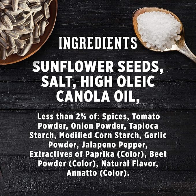 DAVID SEEDS Roasted and Salted Jalapeño Hot Salsa Jumbo Sunflower Seeds, Keto Friendly, 5.25 oz, 12 Pack