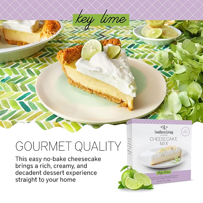 Gourmet Cheesecake Mix, No Bake Cheesecake Cake Mix, Key Lime Cheesecake by Southern Living, Rich, Creamy, Moist and Fluffy Whipped Topping