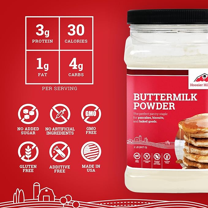 Hoosier Hill Farm Buttermilk Powder, 1LB (Pack of 1)