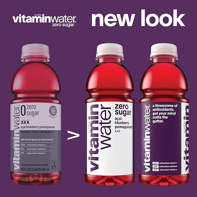 vitaminwater Zero Sugar Rise Orange Nutrient Enhanced Flavored Water Beverage, 20 fl oz Bottles, 12 Pack