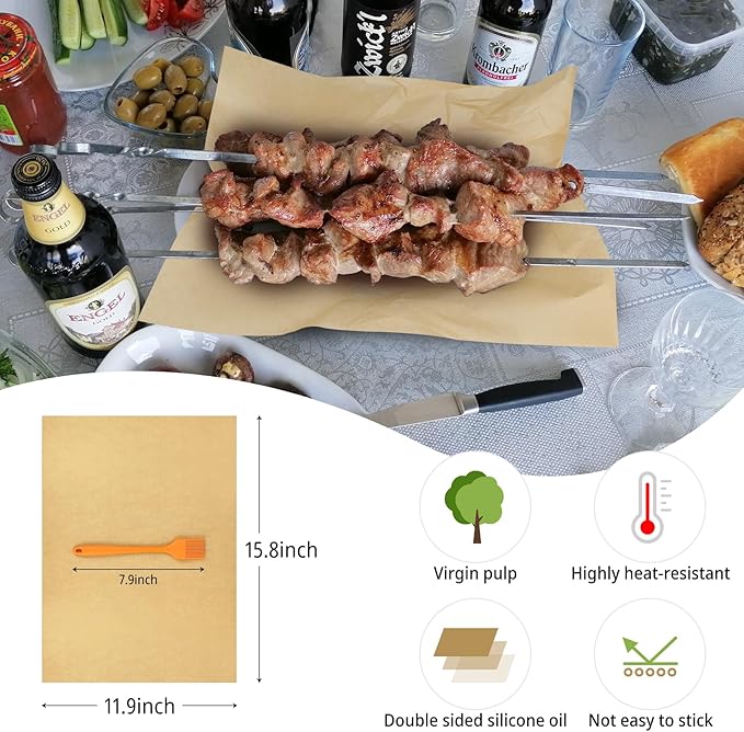 Parchment Paper for Baking, 500 PCS Parchment Paper Sheets, (Taoxi) 12" x 16" Non-Stick Precut Baking Parchment Paper Sheets Unbleached for Baking, Cooking, Frying, Grilling and Steaming (500, 12x16)
