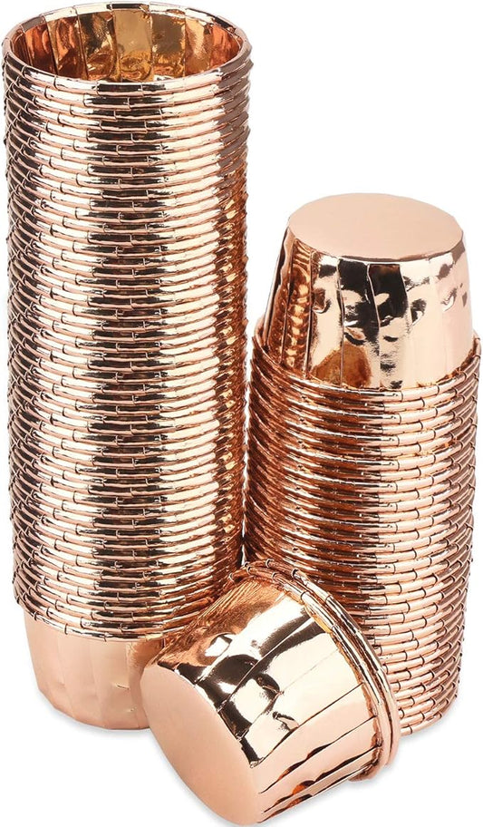 EUSOAR Aluminium Cups for Baking, 100pcs 3.5 oz Disposable Aluminum ramekins, Foil Cupcake Baking Cups Muffin Liners Cupcake Ramekin Holder for Wedding Birthday Party