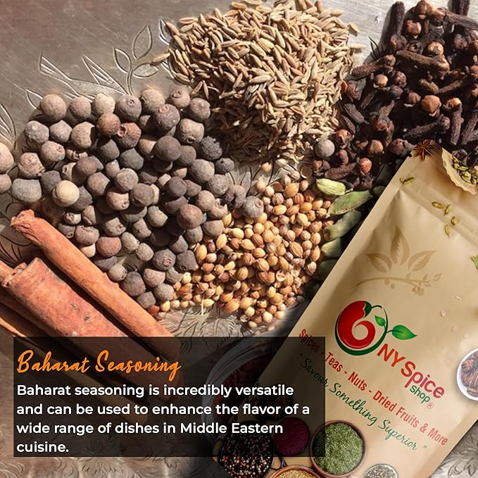 NY SPICE SHOP Baharat Seasoning Mix - Middle Eastern Baharat Spice - Baharat Spices Blend for Cooking and Food Mediterranean Cuisine – 6 Ounce