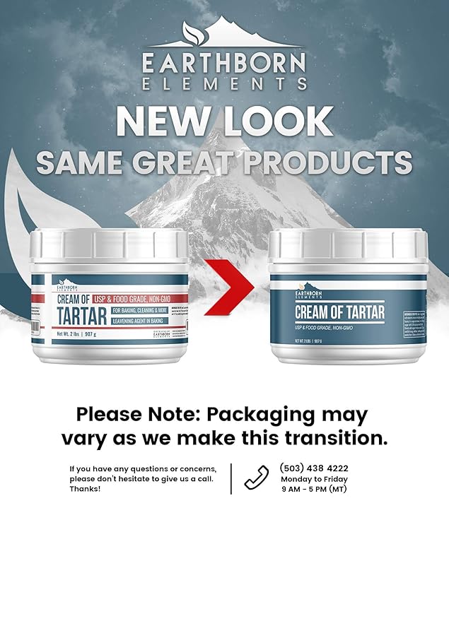 Earthborn Elements Cream of Tartar (2 lb), Baking Ingredient, Non GMO