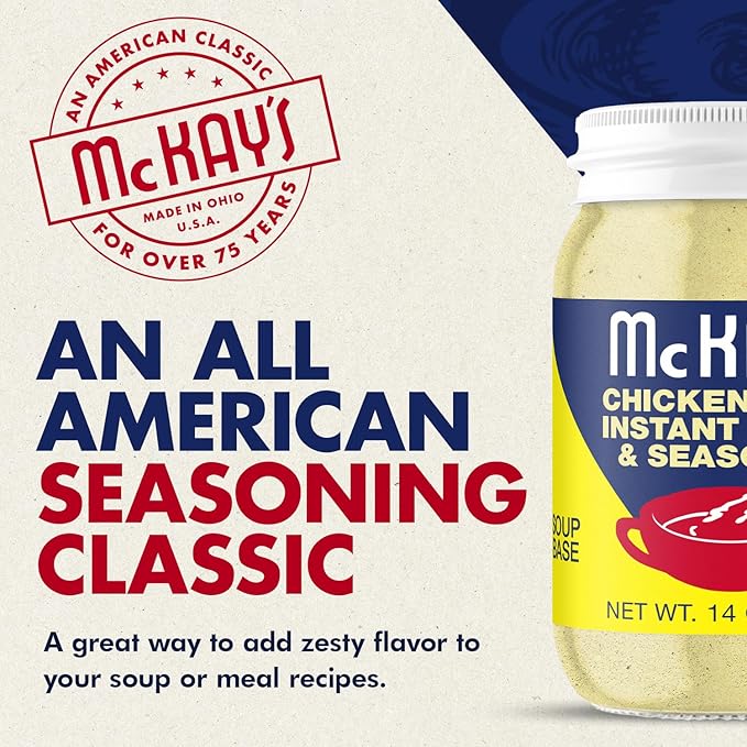 McKay's Chicken Flavored Soup Seasoning, Gluten Free, Vegetarian Instant Broth, Bullion Powdered Seasoning, Good on Meats, Veggies or in Soup! (Original Chicken, 1 Pack)