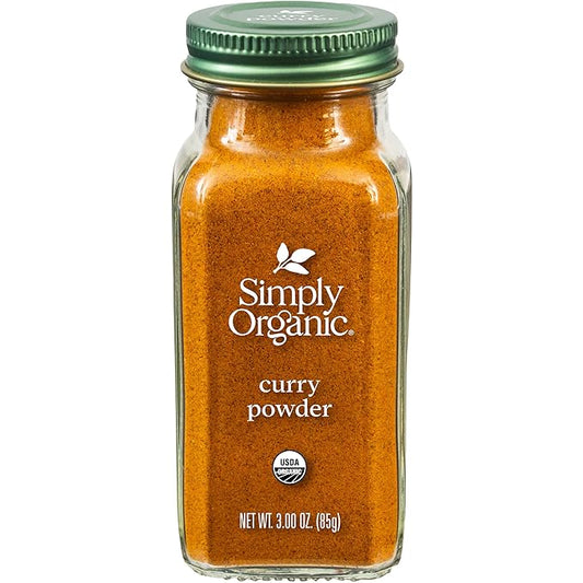 Simply Organic Certified Organic Curry Powder, 3-Ounce 3-Pack, Aromatic Blend 11 Indian Cooking Spice for Meat, Seafood, Tofu