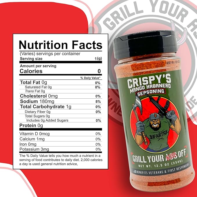 GYAO Crispy's Mango Habanero Seasoning – Sweet & Spicy BBQ Seasoning for Chicken, Pork, Steak & More – MSG & Gluten Free – Veteran-Owned USA Made