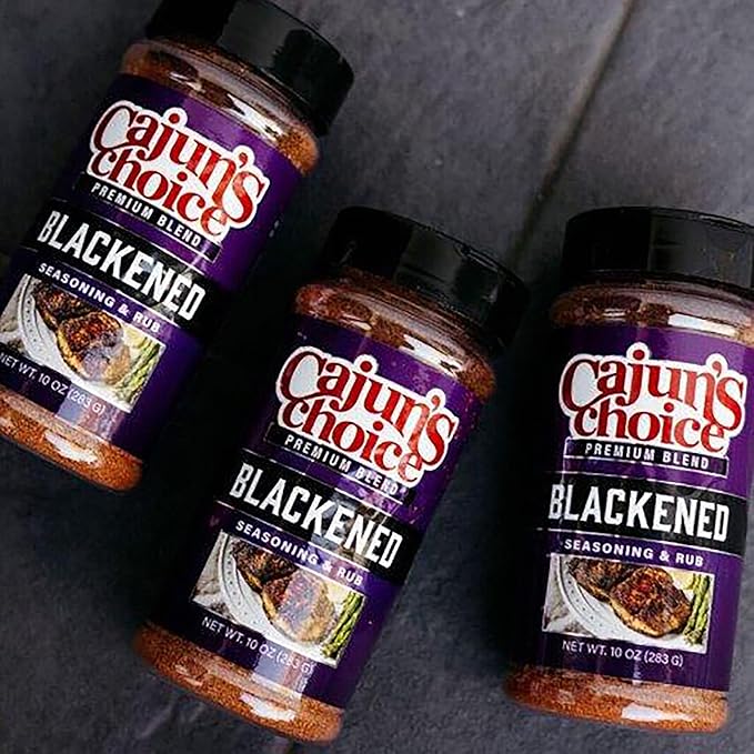 Blackened Seasoning 10 oz Shaker – Ideal for Grilling or Cooking Fish, Chicken, Pork, Steak, Vegetables, Burgers, Salmon, Soups & More – Adds Authentic Louisiana Flavor - By Cajun's Choice