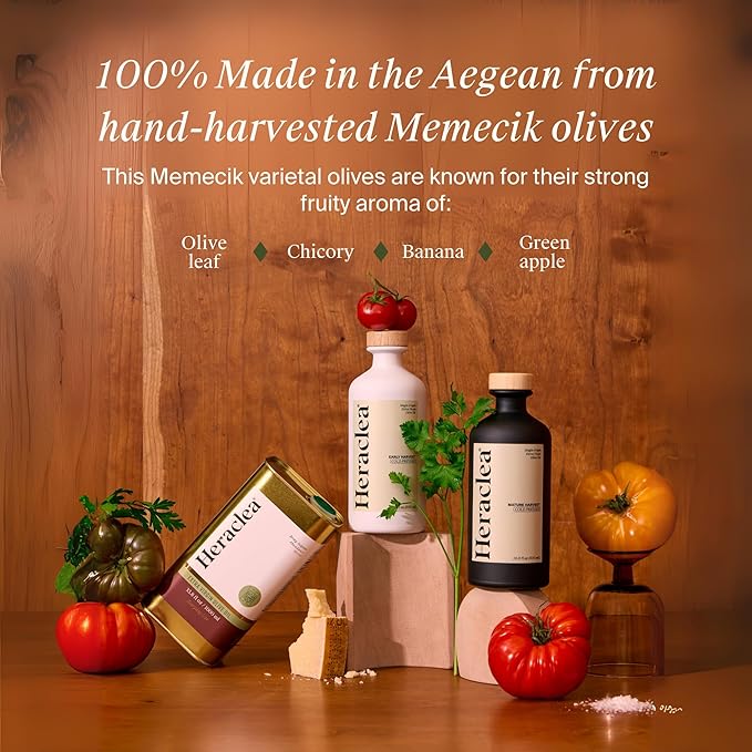 Heraclea - Mature Harvest - Extra Virgin Olive Oil - Organic Olive Oil - Cold Pressed EVOO - Polyphenol Rich EVOO - 16.9oz Bottle