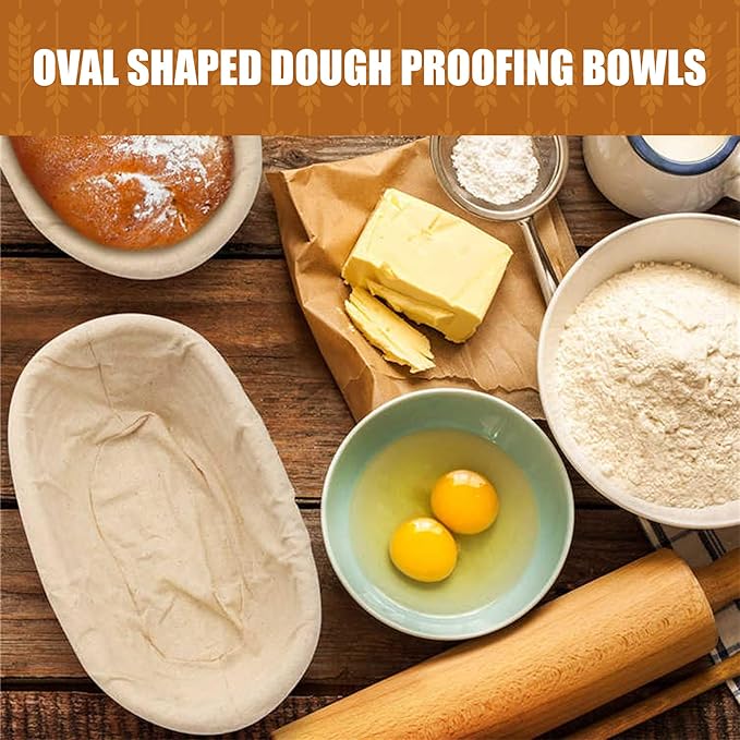Bread Proofing Basket Set Sourdough Proofing Basket oval Proofing Bowls (Oval Proofin basket 10PCS),sourdough bread baking supplies proofing baskets,banneton proofing basket 9"