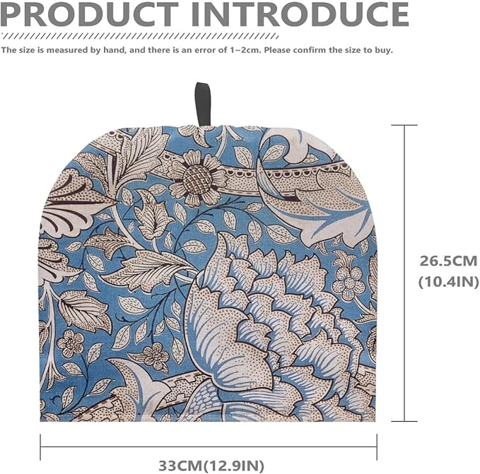 William Morris Pattern Tea Cozy for Teapot Dome Teapot Cover Customized Teapot Covers with Handle Dust Cover Kitchen Kettle Dust Cover Can Hung and Folded Tea Pot Kitchen Decorative 竊뉰lue竊?"<div>
