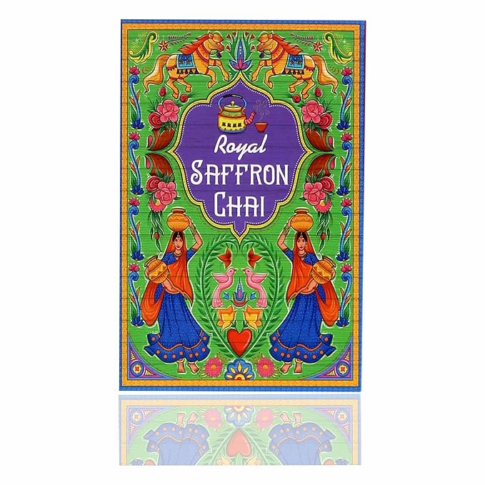 Sancha Tea Boutique, India Chai Collection Gift Box, Assorted Indian Masala Chai Teas, Cardamom/Ginger/Tulsi/Saffron, Variety Pack of 4 Loose Leaf Teas, 50g Each