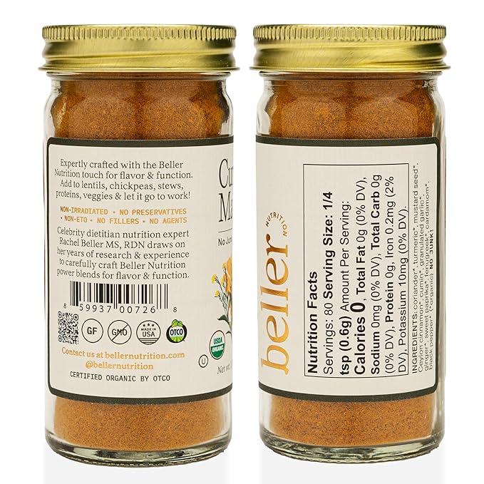 CURRY MAGIC | 1.7 oz | Organic Spice Blend Seasoning | Rachel Beller Nutrition Power Spicing