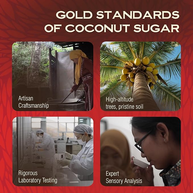 GULAJAWA Javanese Coconut Sugar for Coffee, Baking & Cooking Sauces. 100% Pure Premium Caramel-Toffee Flavor Golden Brown Coconut Palm Sugar. Great for Hot Cocoa, Desserts & Asian Cuisine. 1 lb