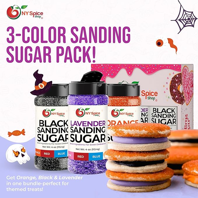 NY Spice Shop Lavender Sanding Sugar - 4 Ounce Sweet Colorful Edible Sprinkles For Candy Dish - Sugar Sprinkles For Cake Decorating Basket & Dishes