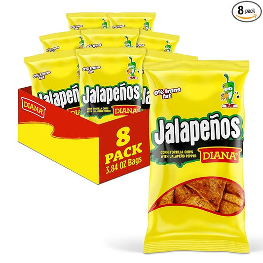 Diana Jalape챰os Tortilla Chips, 3.84 Oz (Pack of 8)