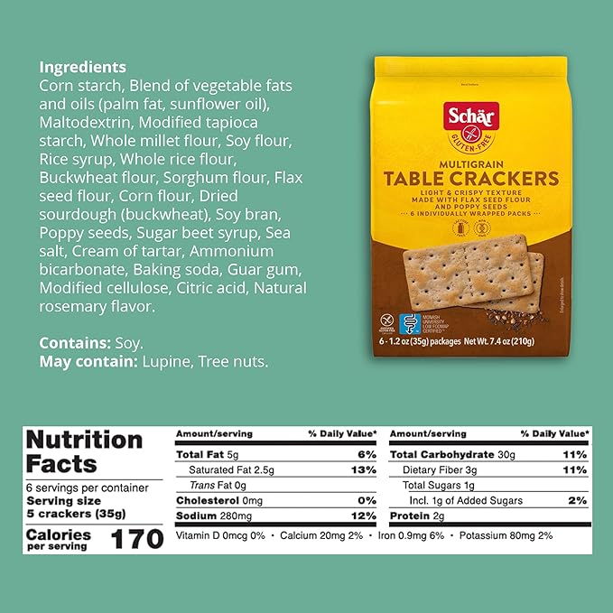 Schar Multigrain Table Crackers 5-Pack
