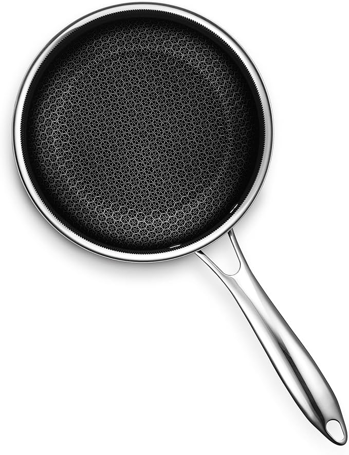 HexClad Hybrid Nonstick 2-Quart Saucepan with Tempered Glass Lid, Stay-Cool Handle