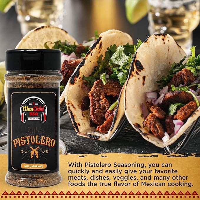 Manchild BBQ Rub Spices and Seasonings Gift Set | All Natural Texas Spice Dry Rubs for Cooking & Smoking Meat | Pork, Beef, Chicken, Ribs, Fajitas, Cajun, Steak & Seafood | Grilling Gifts for Men