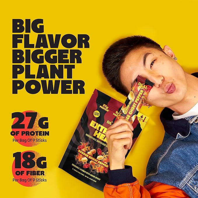 Daal By Keen Crunchy Mung Bean Snacks ??Savage Ghost Pepper - Plant-Based Protein, High Fiber, Gluten Free & Nut-Free ??Mix into Salads or Enjoy as an On-the-Go Snack - 1 Resealable Pack, 4.76 oz