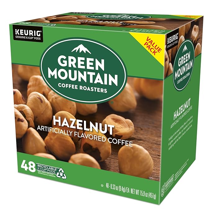 Green Mountain Coffee Roasters Hazelnut Coffee, Keurig Single Serve K-Cup Pods, Light Roast, 48 Count
