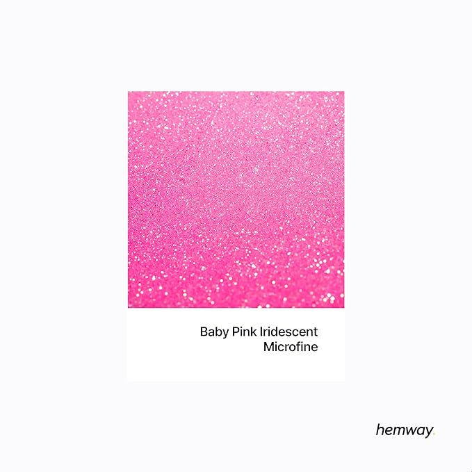 Hemway Premium Glitter Shaker - Baby Pink Iridescent | 125g Microfine Metallic Flake Sequins for Resin & Epoxy Crafts | Craft Supplies for Tumblers, Festival, Art