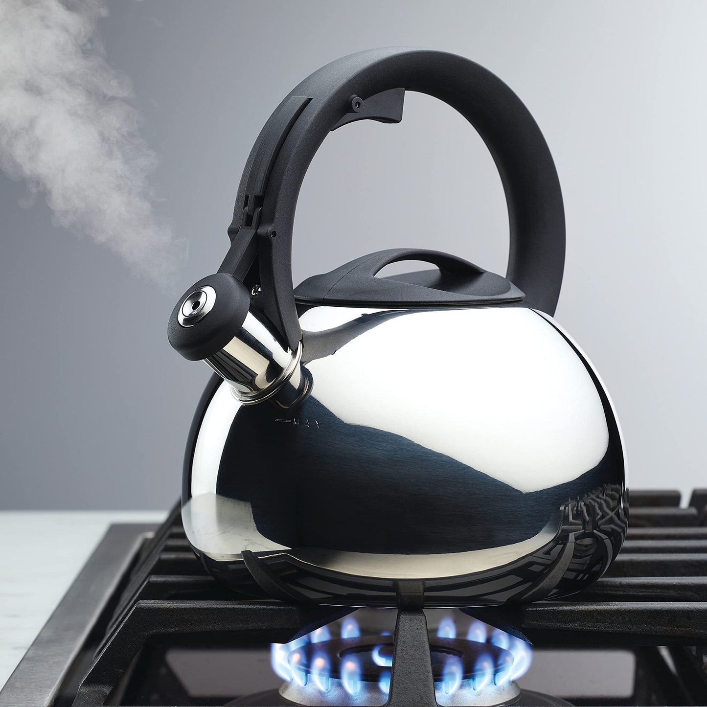 Farberware Stainless Steel Whistling Tea Kettle for Stovetop, 2.3-Quart