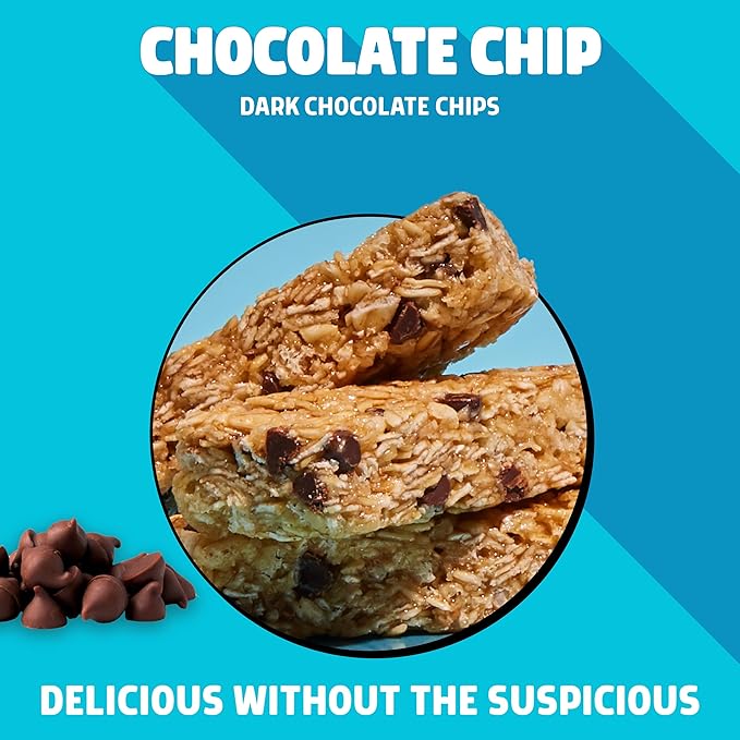 JUNKLESS Chewy Granola Bars Twin Pack ??Chocolate Chip & Drizzled Birthday Cake (12 Bars)?밚ess Sugar, Non-GMO, Gluten-Free, Wholesome Snack Bars for Kids & Adults, 2 Boxes