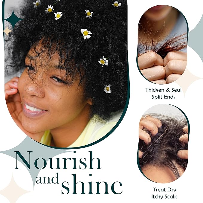USDA Certified Organic 8 in 1 Natural Hair Growth Serum & Strengthening Oil with Rosemary, Castor, 100% Vegan Jojoba, Coconut, Grape Seed, Ginger & Scalp DHT Blocker Oil -2 FL