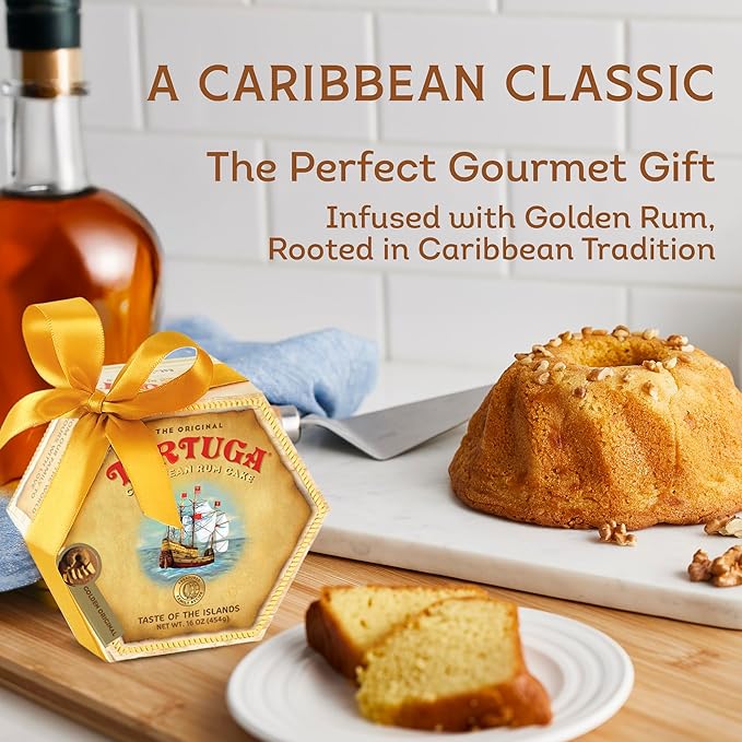 Tortuga Caribbean Rum Cake Gift Set ??6 Pack of Classic Golden Original 4 oz ??Authentic Dessert Snack Cakes Bakery Fresh, Moist & Flavored with Premium Aged Rum - Mini Cakes for Delivery