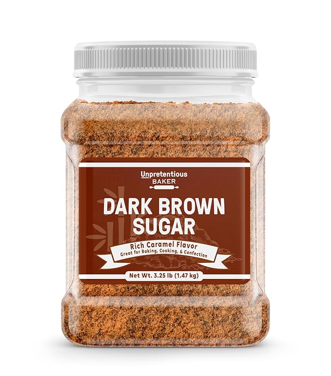 Unpretentious Dark Brown Sugar, Great for Baking, Rich Caramel Flavor, Sweetener (3.25 Pound)