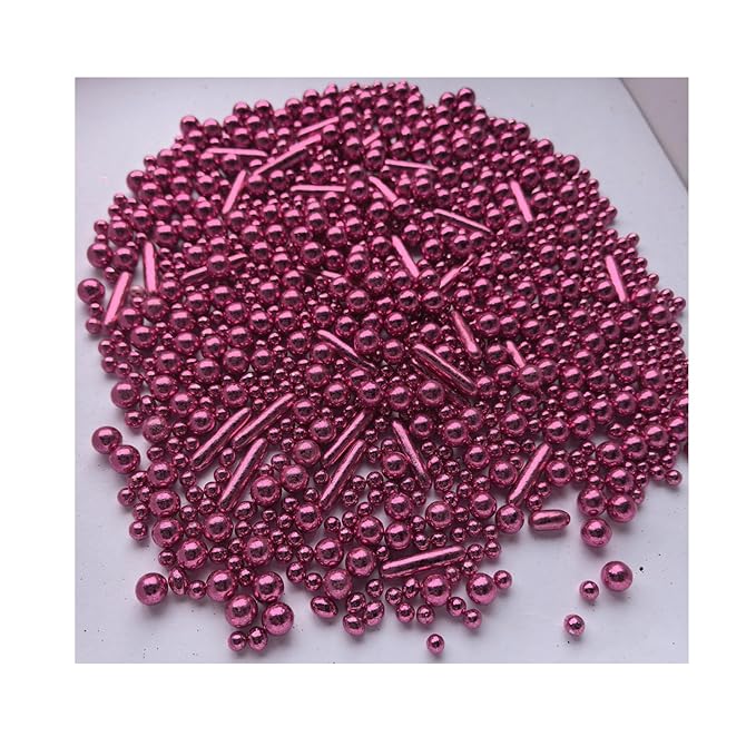 Sprinkles Pink Pearl Sugar Candy Mix Size Baking Cake Decorations Cupcake Toppers Celebrations Shaker Jar Wedding Shower Party (120g/4.2oz竊?"<div>