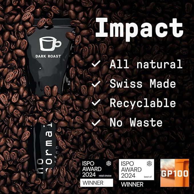 No Normal Dark Roast, Instant Coffee Paste (20 Cups x 3) – The Outdoor Coffee – Swiss-Made, Fairtrade Arabica Beans, Liquid Concentrate Alternative-Slightly Sweetened [3 Pack, 60 Cups Total]