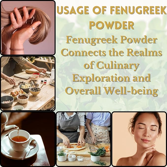 Herbs Botanica Fenugreek Powder Organic 100% Pure & Natural Methi for Hair, Skin, Cooking & Wellness Finely Ground Herbal Powder for DIY Beauty & Seasoning 5.3 oz Resealable Pack