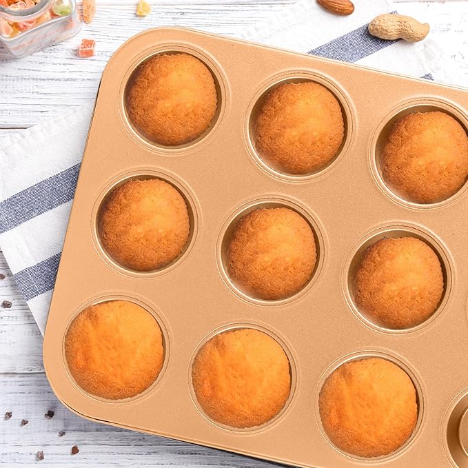 11-Piece Nonstick Baking Pans Set - Professional Grade Carbon Steel Bakeware with Premium Coating- Dishwasher Safe, Stackable, Oven Safe to 450°F (Two Layer Color)