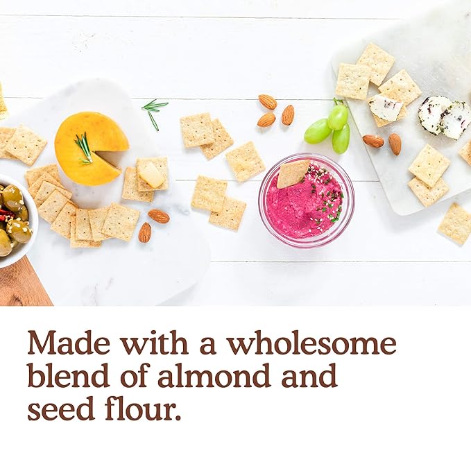 Simple Mills Rosemary & Sea Salt Almond Flour Crackers Family Size, Pack of 6
