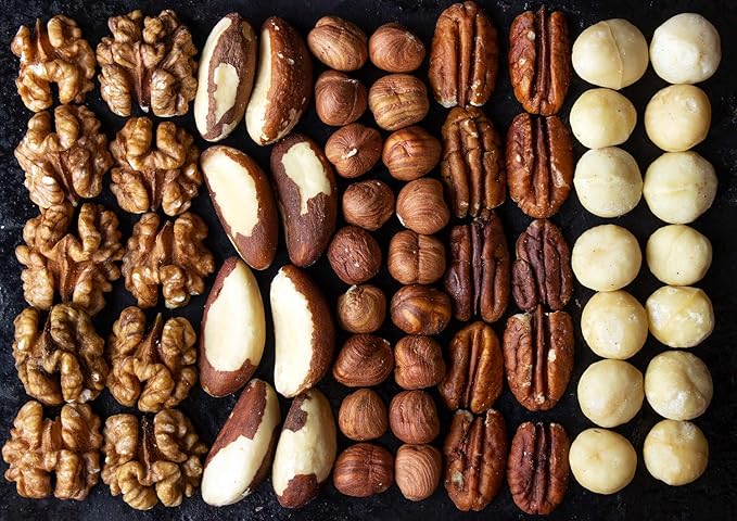 Food to Live Keto Nuts Mix, 1 Pound ??Keto Snack Contains Raw Brazil Nuts, Pecans, Walnuts, Hazelnuts and Macadamia Nuts, Low Carb Vegan Superfood, Kosher, Non-Irradiated, No Added Sugar, Bulk