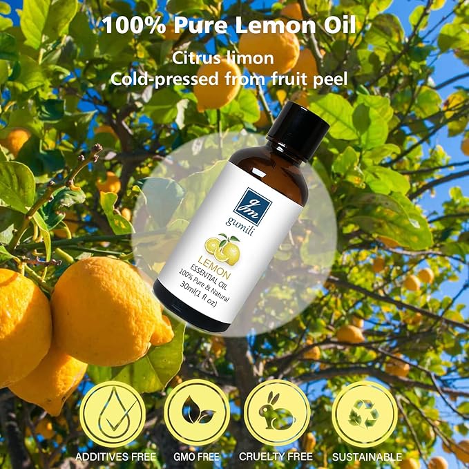 Lemon Essential Oil 1 Oz ??100% Pure Natural Lemon Oil for Cleaning, Diffuser, Skin, Massage & DIY, Fresh Citrus Scent
